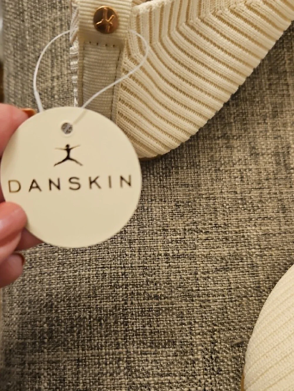 Danskin Cream Ribbed Slip-On Loafers